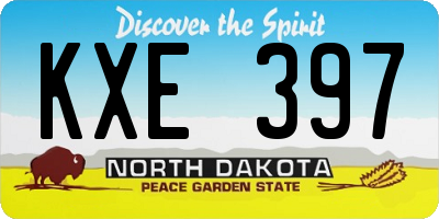 ND license plate KXE397