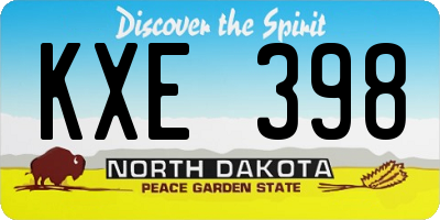 ND license plate KXE398