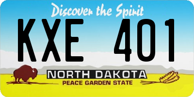 ND license plate KXE401