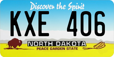 ND license plate KXE406