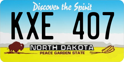 ND license plate KXE407