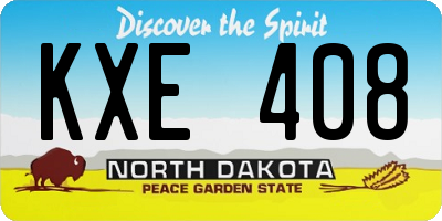 ND license plate KXE408