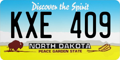ND license plate KXE409