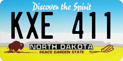ND license plate KXE411