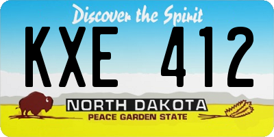ND license plate KXE412