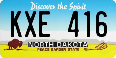 ND license plate KXE416