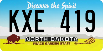 ND license plate KXE419