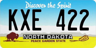 ND license plate KXE422