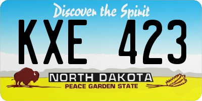 ND license plate KXE423