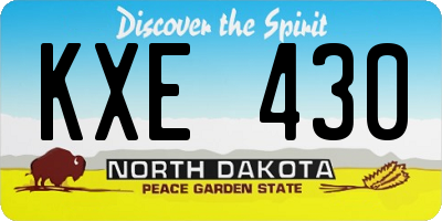 ND license plate KXE430