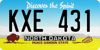 ND license plate KXE431