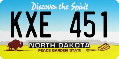 ND license plate KXE451