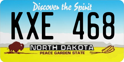 ND license plate KXE468