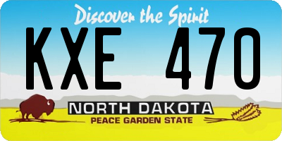 ND license plate KXE470