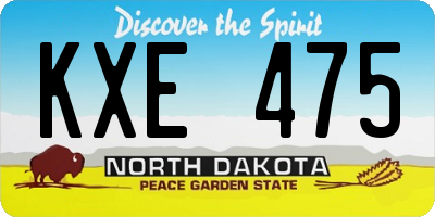 ND license plate KXE475
