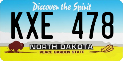 ND license plate KXE478