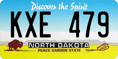 ND license plate KXE479