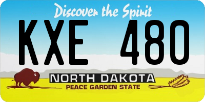 ND license plate KXE480