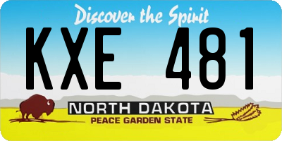 ND license plate KXE481