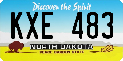 ND license plate KXE483