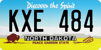 ND license plate KXE484