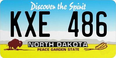 ND license plate KXE486