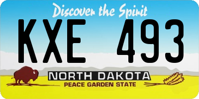 ND license plate KXE493