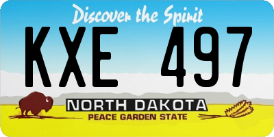 ND license plate KXE497