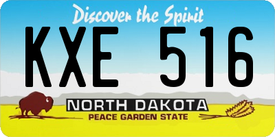 ND license plate KXE516