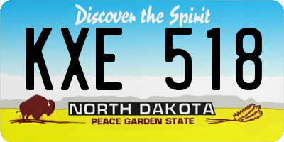 ND license plate KXE518