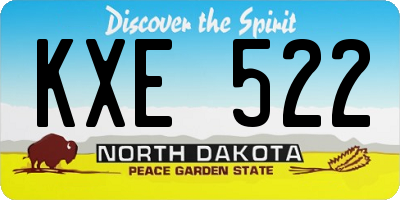 ND license plate KXE522