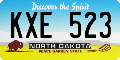 ND license plate KXE523