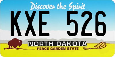 ND license plate KXE526