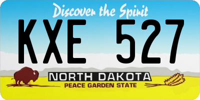 ND license plate KXE527