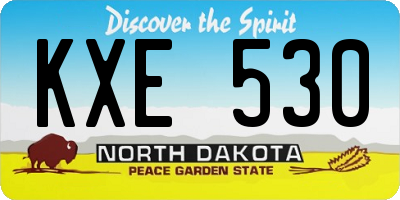 ND license plate KXE530