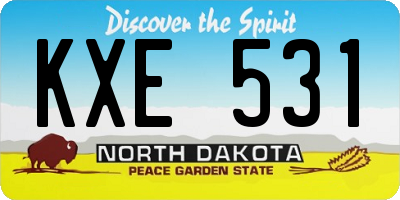 ND license plate KXE531