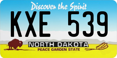 ND license plate KXE539