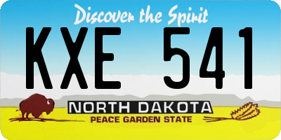 ND license plate KXE541
