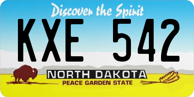 ND license plate KXE542