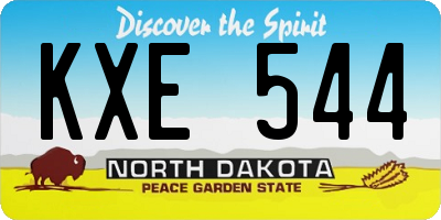 ND license plate KXE544