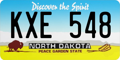 ND license plate KXE548
