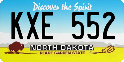 ND license plate KXE552