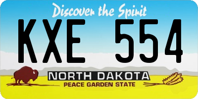 ND license plate KXE554
