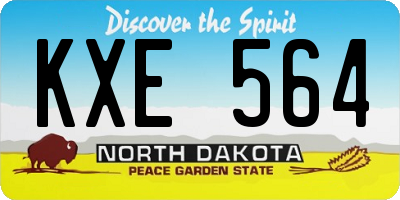 ND license plate KXE564