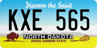 ND license plate KXE565