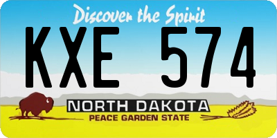 ND license plate KXE574