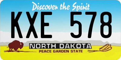ND license plate KXE578