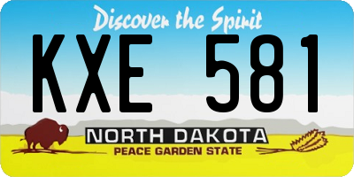 ND license plate KXE581
