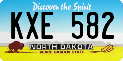ND license plate KXE582