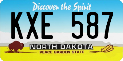 ND license plate KXE587
